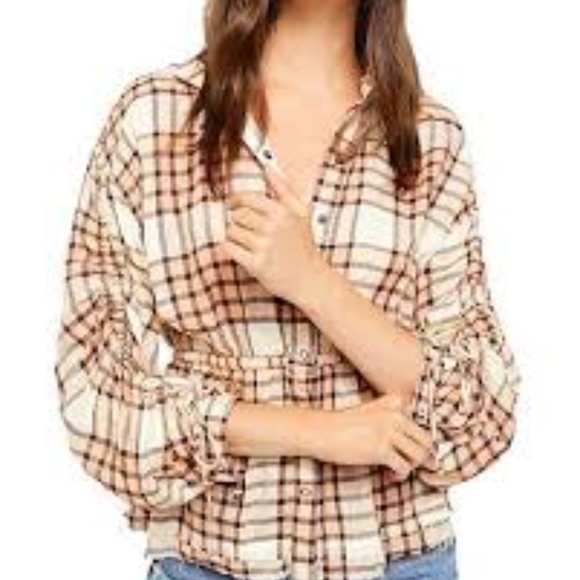 Free People Pacific Dawn Plaid Shirt - Picture 2 of 9